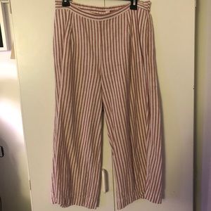 Pink and White striped Capri linen